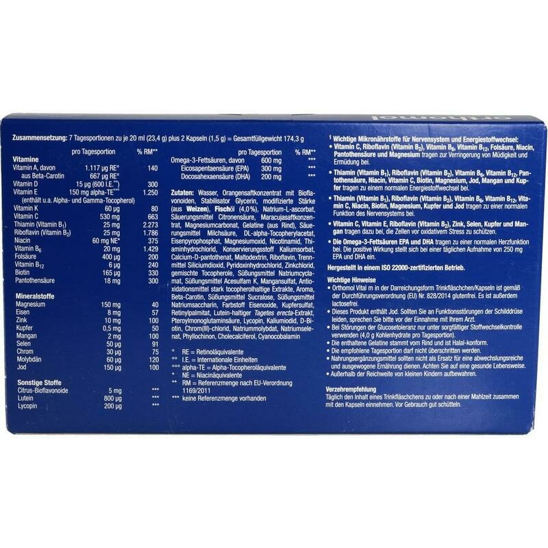 ORTHOMOL Vital M Trinkfläschchen/Kaps.Kombipack.