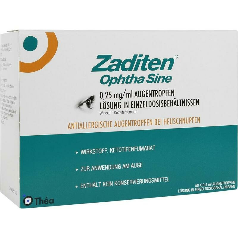 ZADITEN ophtha sine 0,25 mg/ml Augentr.Einzeldos.