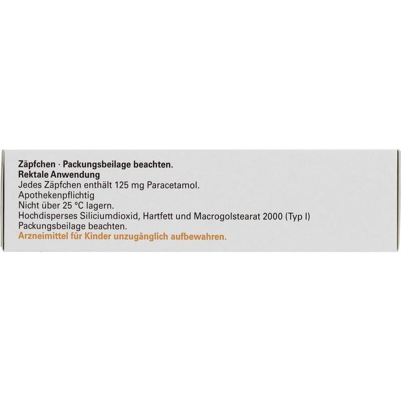 PARACETAMOL-ratiopharm 125 mg Zäpfchen