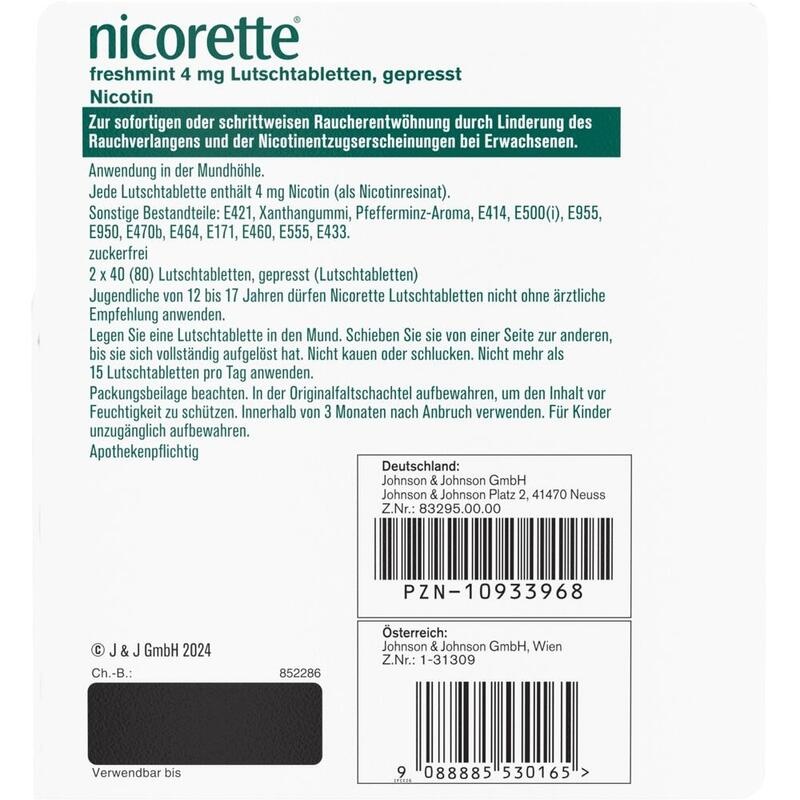 NICORETTE freshmint 4 mg Lutschtabletten gepresst