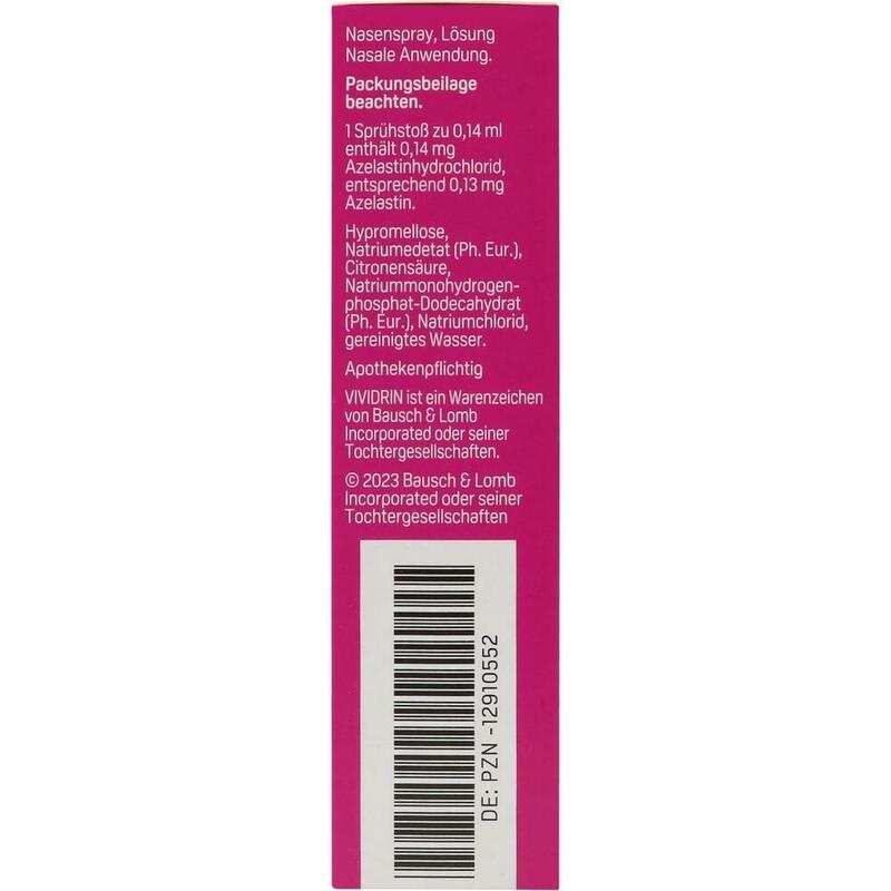 VIVIDRIN Azelastin 1 mg/ml Nasenspray Lösung
