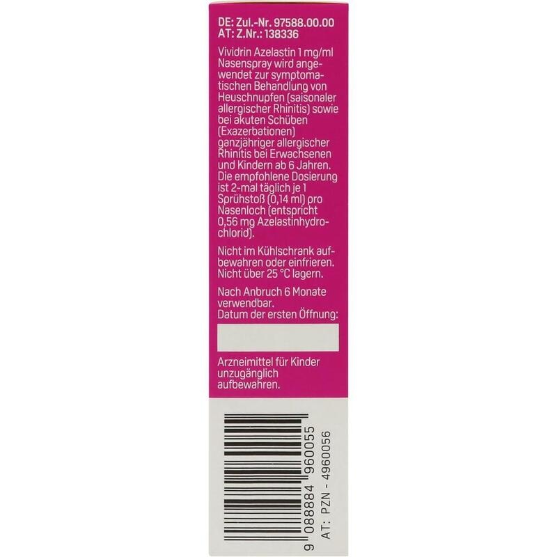 VIVIDRIN Azelastin 1 mg/ml Nasenspray Lösung