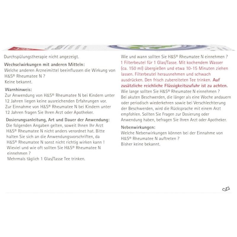 H&S Rheumatee N Filterbeutel