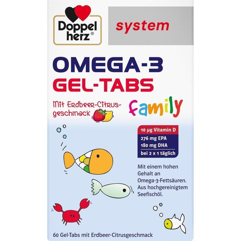 DOPPELHERZ Omega-3 Gel-Tabs family Erdb.Cit.system