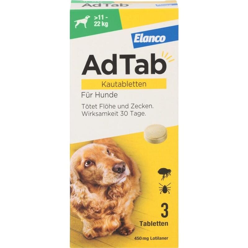 ADTAB 450 mg Kautabletten für Hunde >11-22 kg